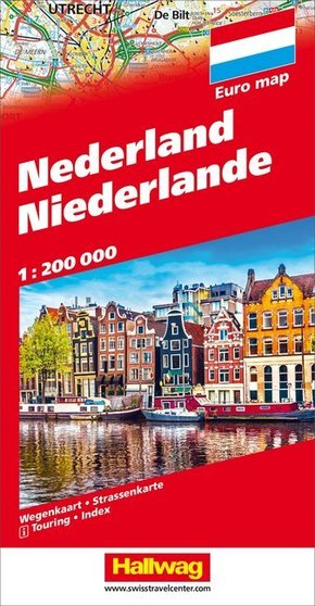 Hallwag Straßenkarte Niederlande. Nederland. Netherlands. Pays-Bas
