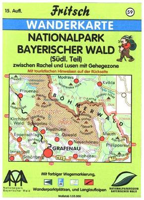 Fritsch Karte - Nationalpark Bayerischer Wald, Südlicher Teil