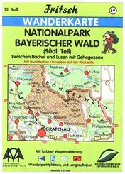 Fritsch Karte - Nationalpark Bayerischer Wald, Südlicher Teil