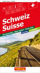 Schweiz CH-Touring Strassenatlas 1:250 000; Hallwag Strassenatlas Suisse