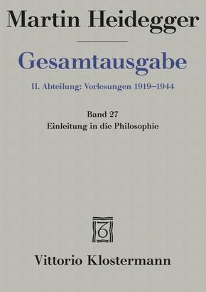 Einleitung in die Philosophie (Wintersemester 1928/29)