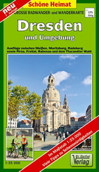 Große Radwander- und Wanderkarte Dresden und Umgebung