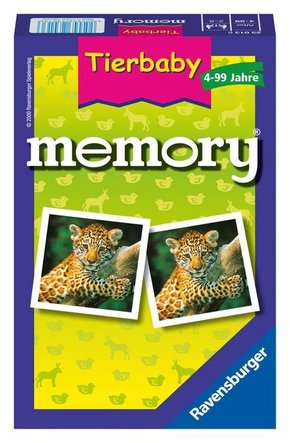 Ravensburger 23013 - Tierbaby memory®, der Spieleklassiker für Tierfans, Merkspiel für 2-8 Spieler ab 4 Jahren