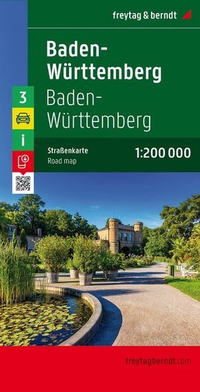 Freytag & Berndt Autokarte Baden-Württemberg. Baden-Wurttemberg. Bade-Wurtemberg; Baden-Vurtembergo. Baden-Wurttemberg. -  -