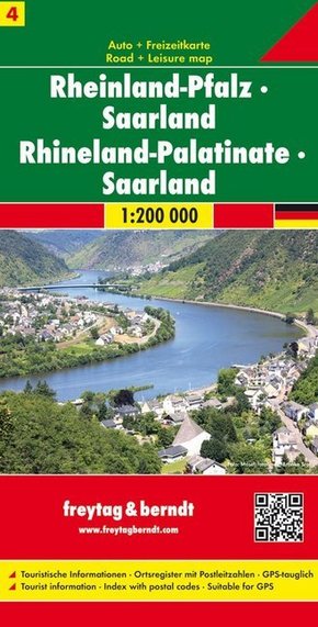 Rheinland Pfalz - Saarland, Autokarte 1:200.000. Rhénanie-Palatinat, Sarre / Renania-Palatinato, Saarland / Renania-Pala