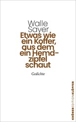 Etwas wie ein Koffer, aus dem ein Hemdzipfel schaut