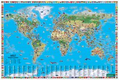 freytag & berndt Schreibtischunterlage Weltkarte f&uuml;r Kinder 1:20 Mio.