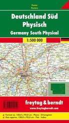 Deutschland Süd physisch, 1:500.000, Poster. Germany South Physical -
