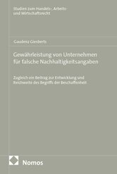 Gew&auml;hrleistung von Unternehmen f&uuml;r falsche Nachhaltigkeitsangaben