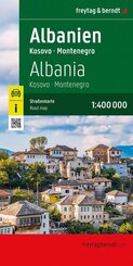 freytag & berndt Stra&szlig;enkarte Albanien, Kosovo - Montenegro 1:400.000