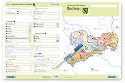 Ich kenne das Bundesland Sachsen- Lerntafel mit Stift