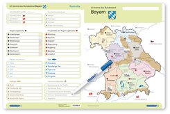 Ich kenne das Bundesland Bayern- Lerntafel mit Stift