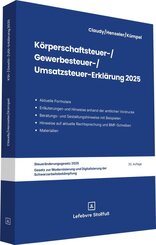 K&ouml;rperschaftsteuer-, Gewerbesteuer-, Umsatzsteuer-Erkl&auml;rung 2025