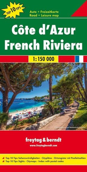 Freytag & Berndt Autokarte Cote d'Azur. Costa Azzurra / Costa Azul / French Riviera