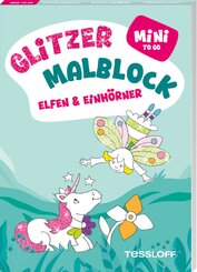 Mini Glitzer Malblock to go. Elfen & Einh&ouml;rner