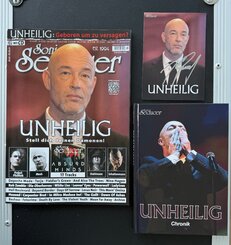 Unheilig signierte Fotokarte + Chronik-Buch + Sonic Seducer 03/2026 Liebe Glaube Monster