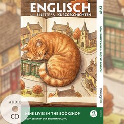Englisch lernen mit lustigen Kurzgeschichten (A1-A2) - Nine Lives in the Bookshop (+ Audio-CD), m. 1 Audio, m. 1 Audio, m. 1 Audio-CD