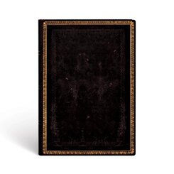 Notizbuch Schwarzes Marokkoleder Midi Liniert