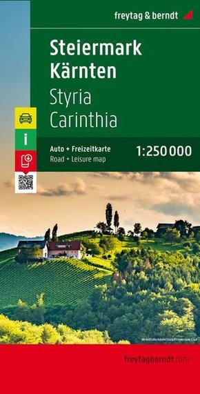Freytag & Berndt Autokarte Steiermark, Kärnten; Carintia, Estiria. Karinthie; Stiermarken; Styria, Carinthia. Styrie, Ca