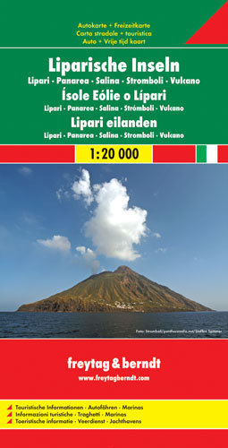 Liparische Inseln - Lipari - Panarea - Salina - Stromboli - Vulcano - Italien Süd, 1:20.000. Aeolian Islands / Îles Éoli