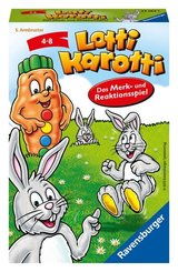 Ravensburger 23162 - Lotti Karotti, Mitbringspiel für 2-4 Spieler, ab 4 Jahren, kompaktes Format, Reisespiel, Hasenspiel