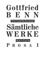 Sämtliche Werke - Stuttgarter Ausgabe. Bd. 3 - Prosa 1 (Sämtliche Werke - Stuttgarter Ausgabe, Bd. 3) - Tl.1