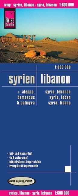 World Mapping Project Reise Know-How Landkarte Syrien, Libanon (1:600.000) mit Aleppo, Damaskus, Palmyra. Syria, Lebanon