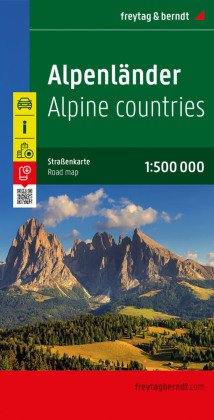 Alpenländer, Straßenkarte 1:500.000, freytag & berndt. The Alps / Les Alpes / Alpi / Los Alpes