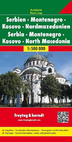 Freytag & Berndt Autokarte Serbien - Montenegro - Kosovo - Nordmazedonien