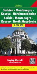 Freytag & Berndt Autokarte Serbien - Montenegro - Kosovo - Nordmazedonien