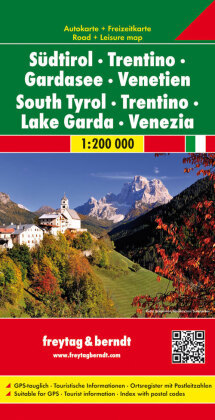 Freytag & Berndt Autokarte Südtirol - Trentino - Gardasee - Venetien 1:200.000. South Tyrol, Trentino, Lake Garda, Venez