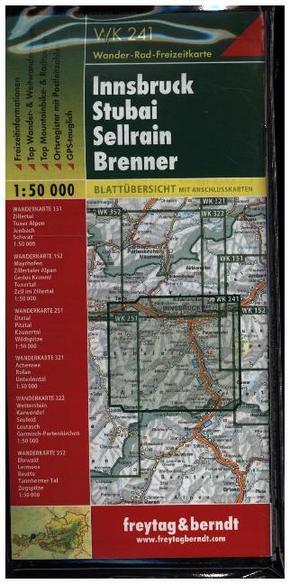 Freytag & Berndt Wander-, Rad- und Freizeitkarte Innsbruck, Stubai, Sellrain, Brenner
