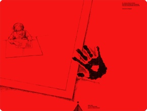 Schreibtisch-Auflage für Linkshänder, pop-rot