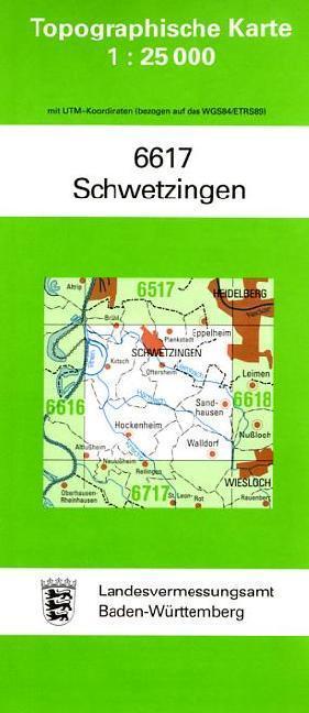 Topographische Karte Baden-Württemberg Schwetzingen