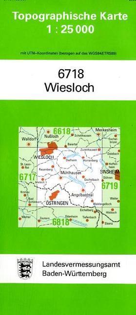 Topographische Karte Baden-Württemberg Wiesloch