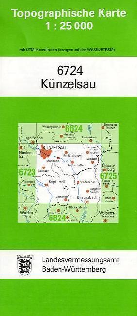 Topographische Karte Baden-Württemberg Künzelsau