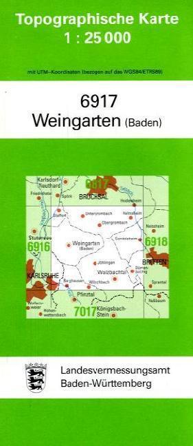 Topographische Karte Baden-Württemberg Weingarten (Baden)