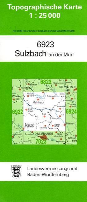 Topographische Karte Baden-Württemberg Sulzbach an der Murr