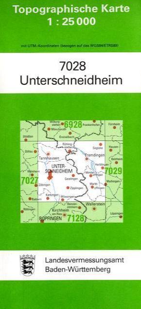 Topographische Karte Baden-Württemberg Unterschneidheim