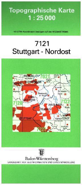 Topographische Karte Baden-Württemberg Stuttgart-Nordost
