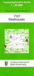 Topographische Karte Baden-W&uuml;rttemberg Westhausen