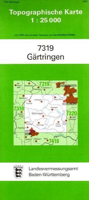 Topographische Karte Baden-Württemberg Gärtringen