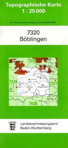 Topographische Karte Baden-Württemberg Böblingen