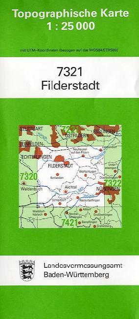 Topographische Karte Baden-Württemberg Filderstadt