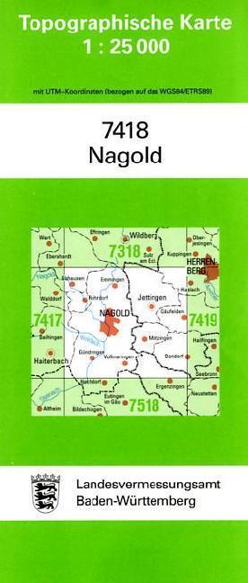 Topographische Karte Baden-Württemberg Nagold