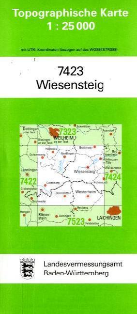 Topographische Karte Baden-Württemberg Wiesensteig