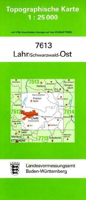 Topographische Karte Baden-Württemberg Lahr/Schwarzwald, Ost