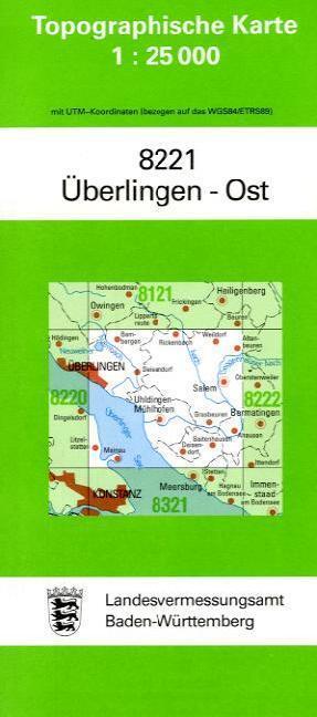 Topographische Karte Baden-Württemberg Überlingen-Ost
