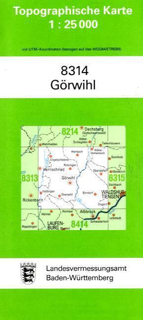 Topographische Karte Baden-Württemberg Görwihl