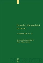 Hesychius Alexandrinus: Hesychii Alexandrini Lexicon: [Pi - Sigma] - Vol.III